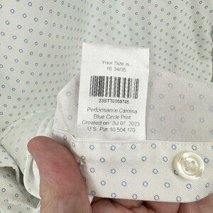 STANTT shirt long sleeve performance carolina blue circle print stretch 16 34 35